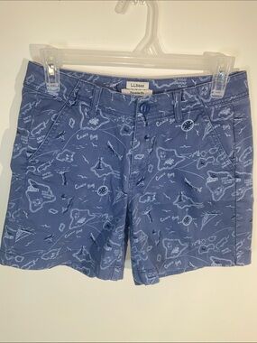 L.L. Bean Navy Blue Island Print Shorts Size 2